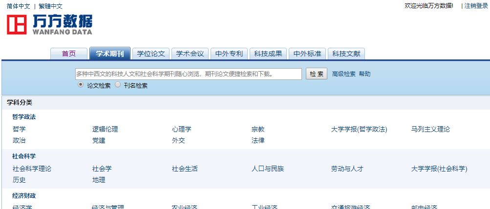 万方学术期刊
