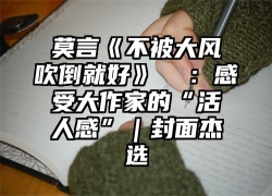 莫言《不被大风吹倒就好》  ：感受大作家的“活人感”｜封面杰选⑤
