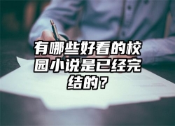 有哪些好看的校园小说是已经完结的？