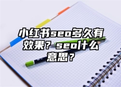 小红书seo多久有效果？seo什么意思？
