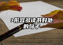 >形容多读书好处的句子